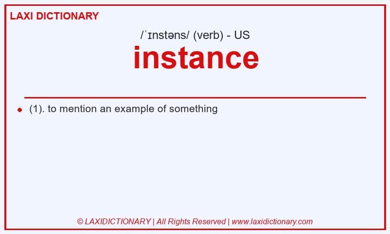Definition instance in American English