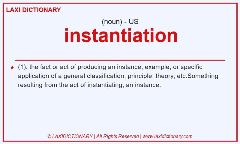 Definition instantiation in American English
