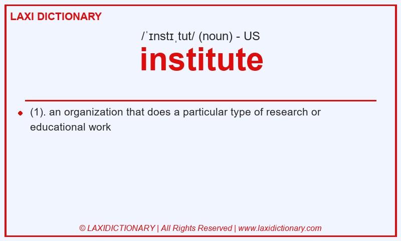 Definition institute in American English