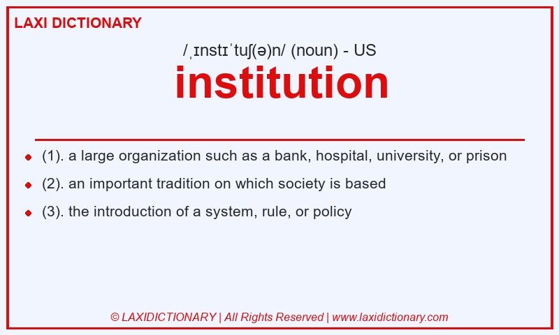 Definition institution in American English