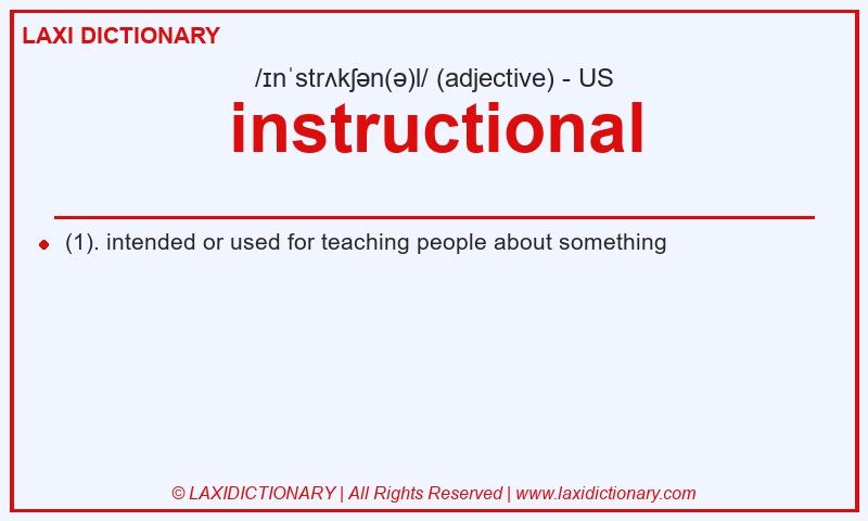 Definition instructional in American English