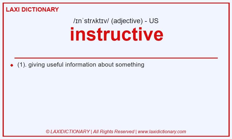 Definition instructive in American English