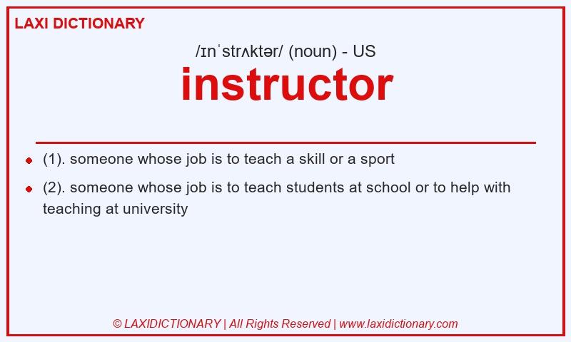 Definition instructor in American English
