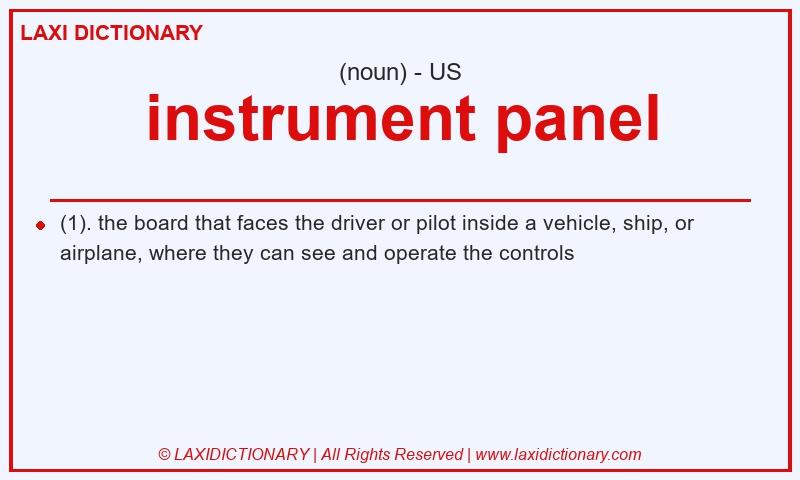 Definition instrument panel in American English