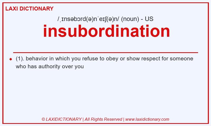 Definition insubordination in American English
