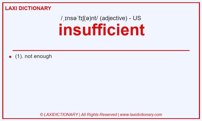 Definition insufficient in American English