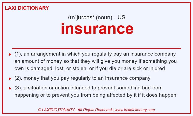 Definition insurance in American English