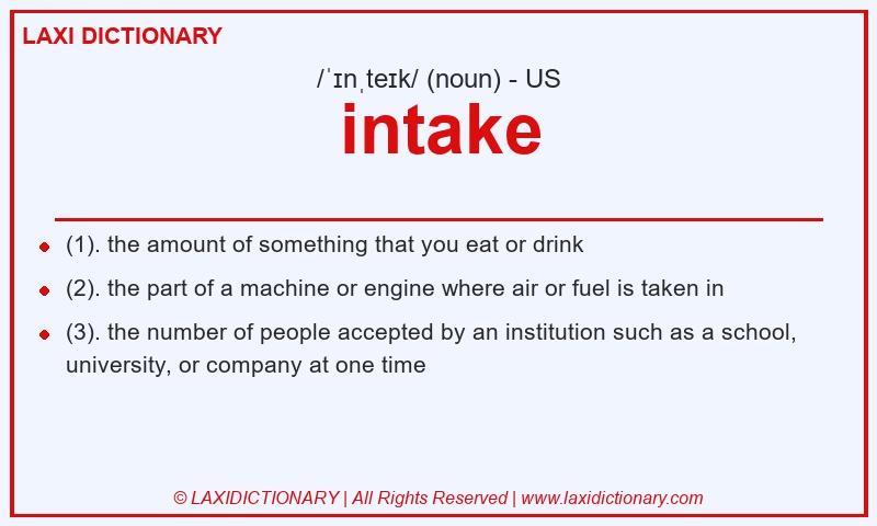 Definition intake in American English
