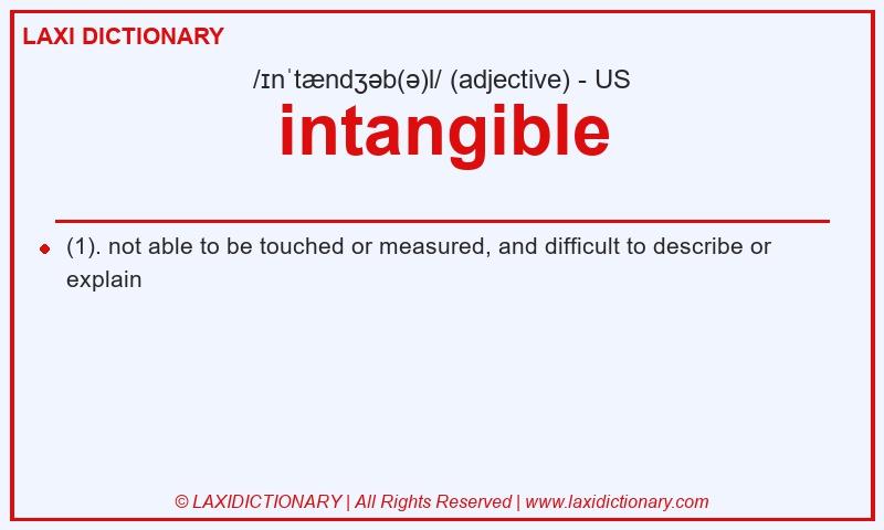 Definition intangible in American English