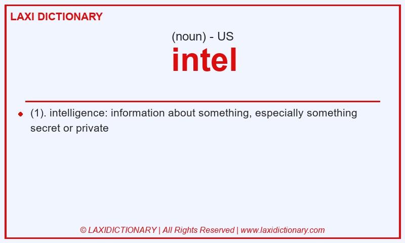 Definition intel in American English