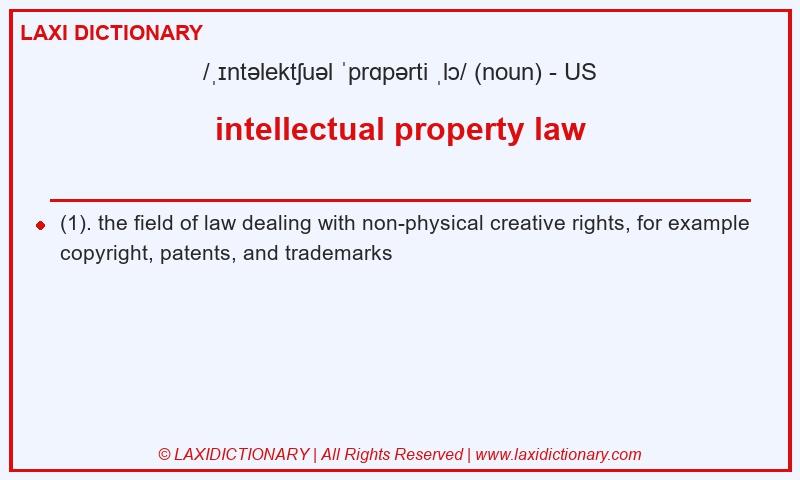 Definition intellectual property law in American English