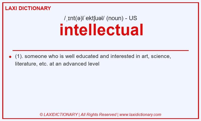 Definition intellectual in American English