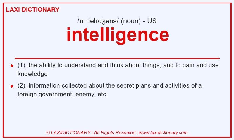 Definition intelligence in American English