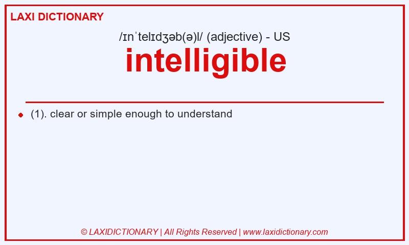 Definition intelligible in American English