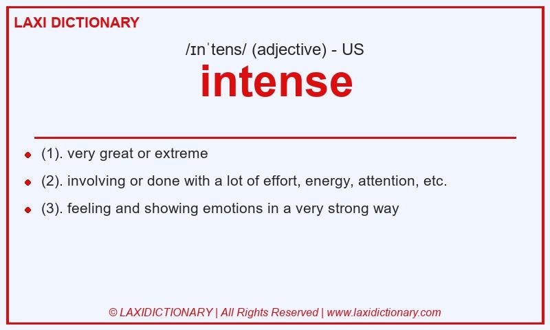 Definition intense in American English