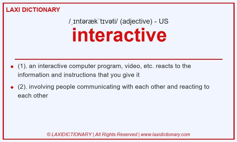 Definition interactive in American English