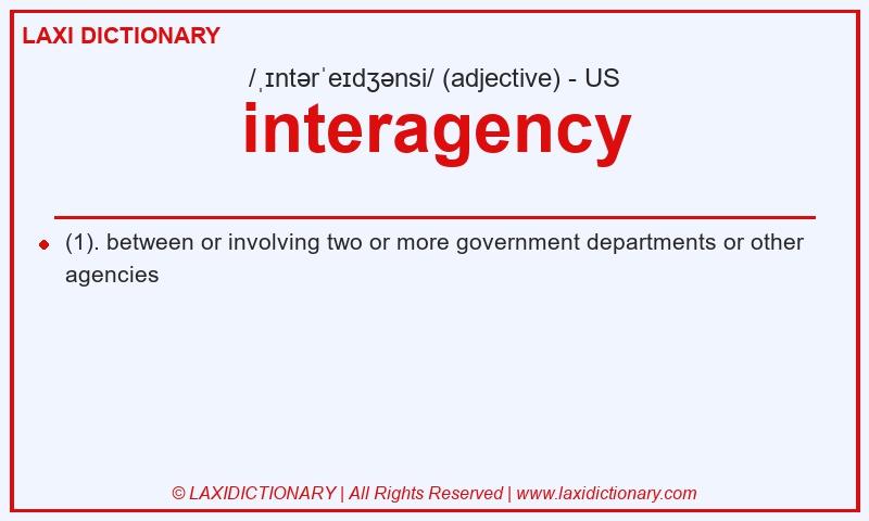Definition interagency in American English