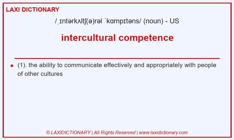 Definition intercultural competence in American English