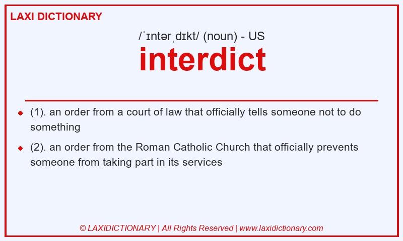 Definition interdict in American English