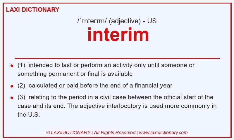 Definition interim in American English