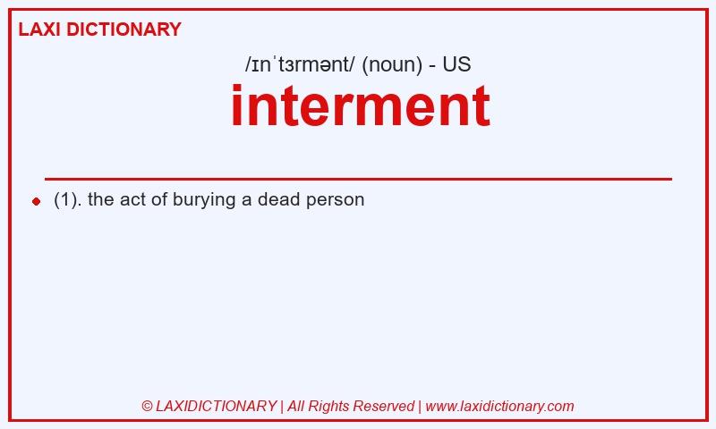Definition interment in American English