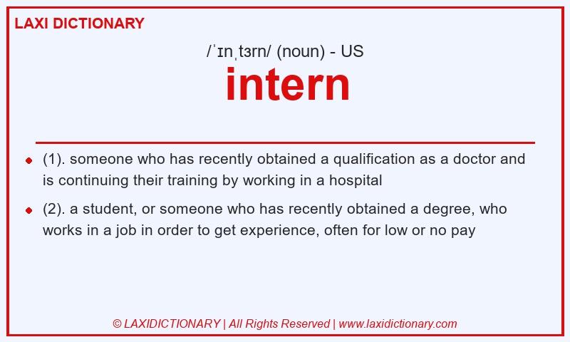 Definition intern in American English