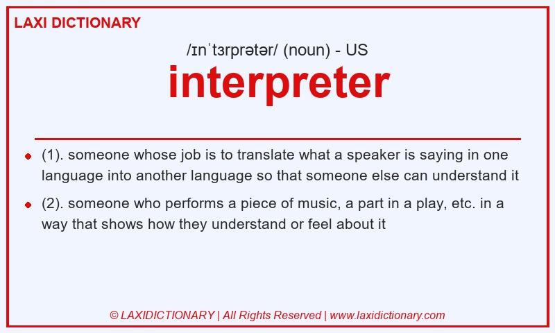 Definition interpreter in American English