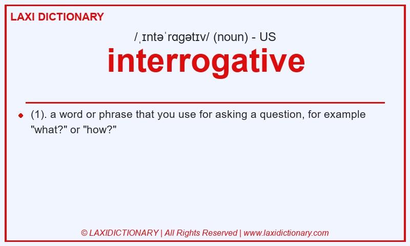 Definition interrogative in American English