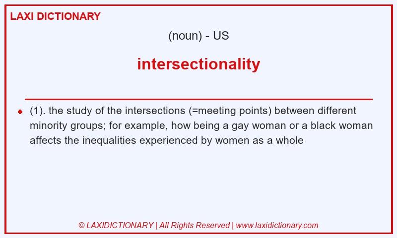 Definition intersectionality in American English