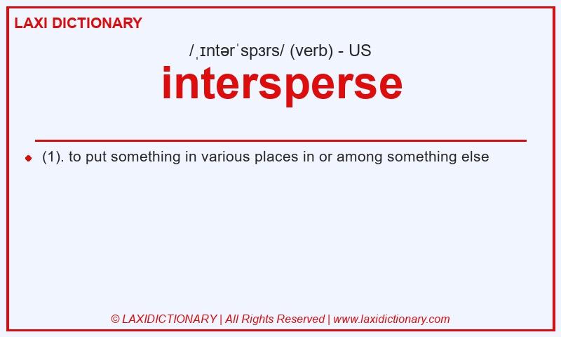 Definition intersperse in American English