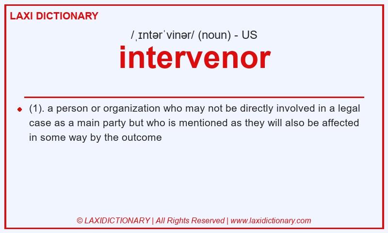 Definition intervenor in American English