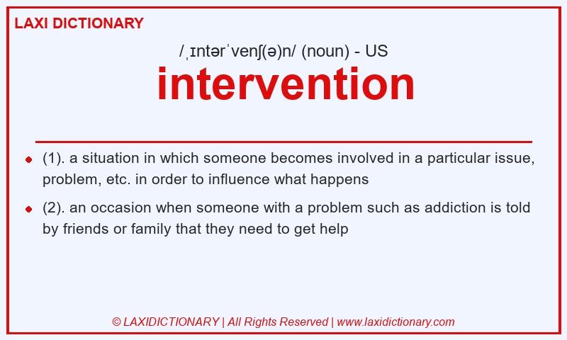 Definition intervention in American English
