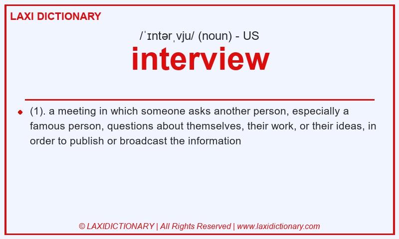 Definition interview in American English