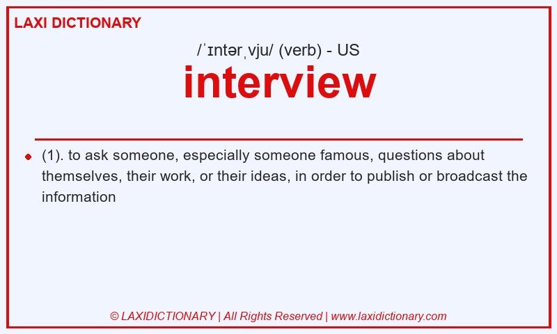 Definition interview in American English