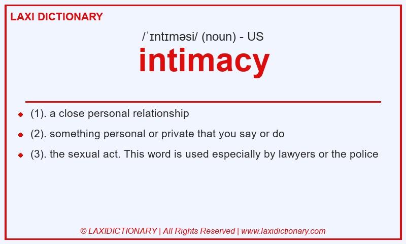 Definition intimacy in American English