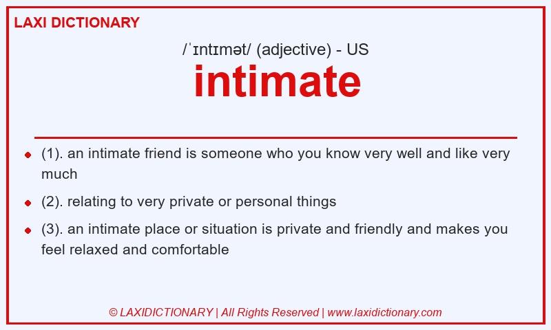 Definition intimate in American English
