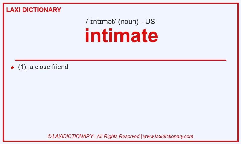 Definition intimate in American English