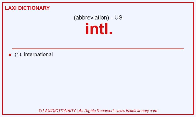 Definition intl. in American English