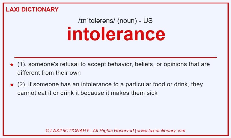 Definition intolerance in American English