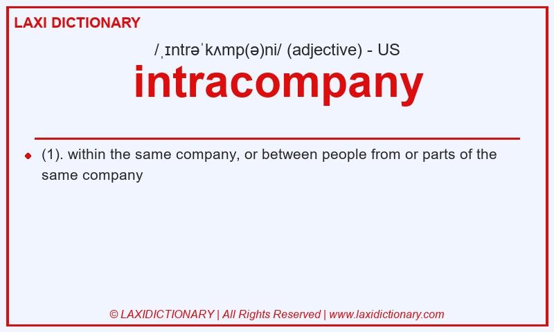 Definition intracompany in American English