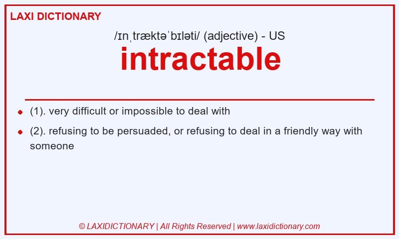 Definition intractable in American English