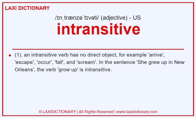 Definition intransitive in American English