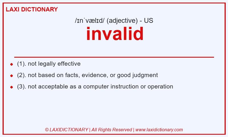 Definition invalid in American English