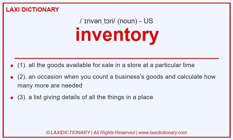 Definition inventory in American English