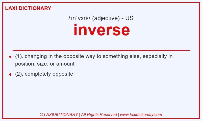Definition inverse in American English