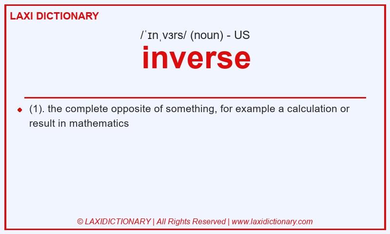 Definition inverse in American English