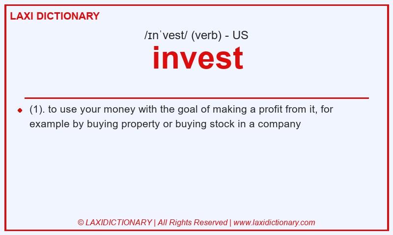 Definition invest in American English