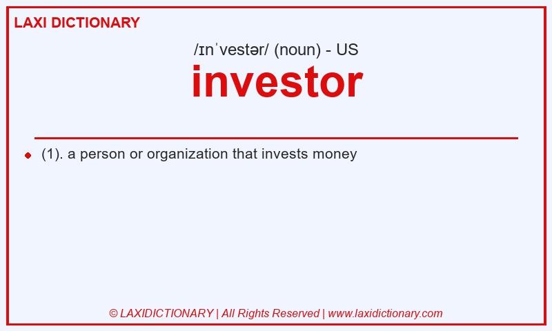 Definition investor in American English