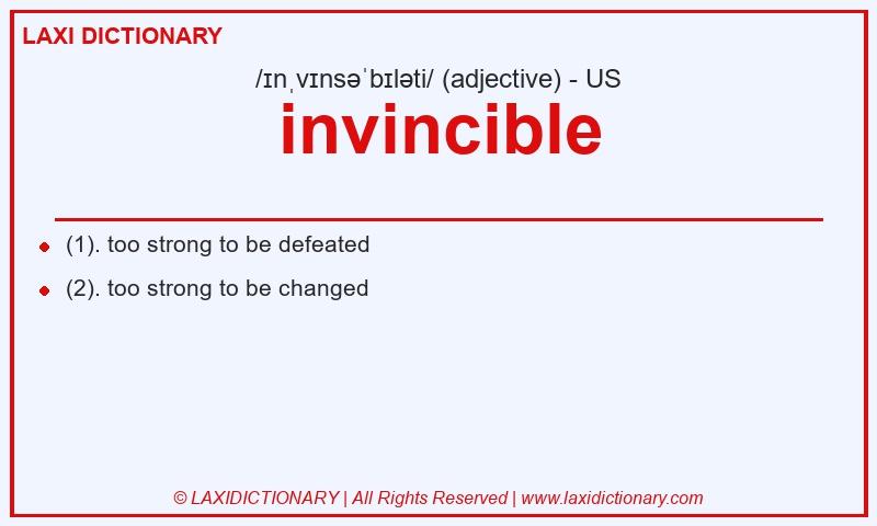 Definition invincible in American English
