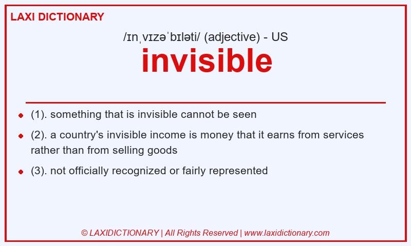 Definition invisible in American English